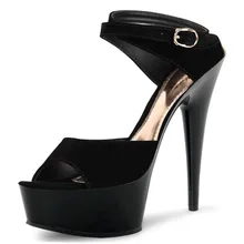 Women fashion shoes 2016 sexy 6 inch red bottom sandals style high heel shoes 17cm pole dancing shoes plus size 5-12