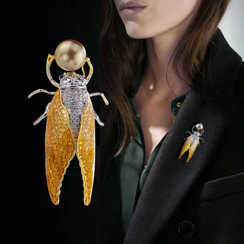 

Cicada retro big pin high-end taste accessories vintage metal brooch wild