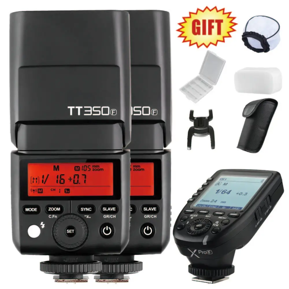 

2X Godox Mini TT350F TT350 2.4G TTL Camera Flash Speedlite + Xpro-F Trigger Transmitter for Fuji XT20 XT2 XA1 XT10 XA2