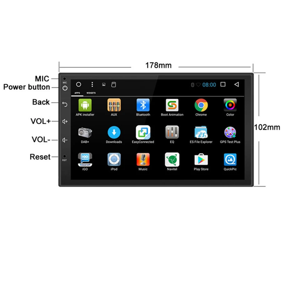 Универсальный сенсорный экран 7 1 &quot 1DIN Android 8 1RAM + 16G ROM автомагнитола FM/RDS/SWC/BT/Wi Fi|MP4