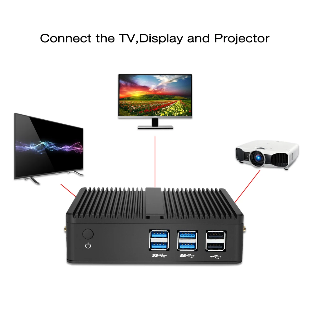  Mini PC Windows 10 Core i5-4200Y i3-4010Y Fanless Micro Computer HDMI VGA WiFi TV Box Desktop gamin