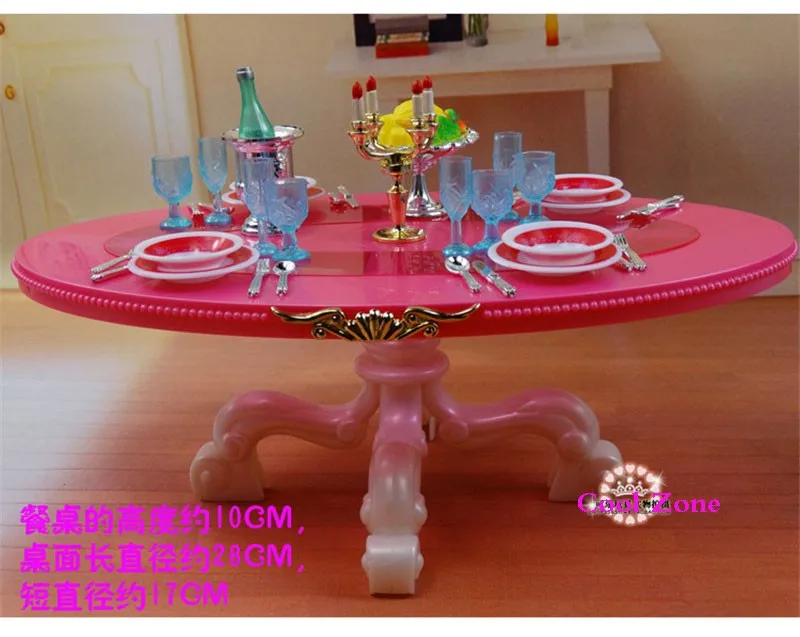 Миниатюрный Мебель принцессы Обеденная-C для куклы Барби дома Ролевые игры Игрушечные лошадки для девочек Бесплатная доставка