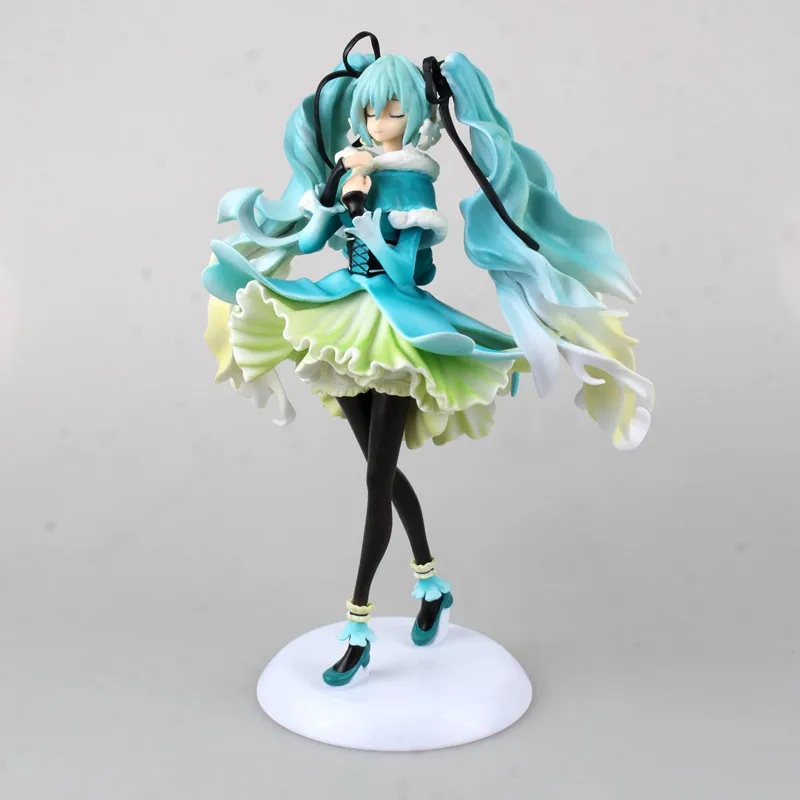 

28cm Anime Hatsune Miku VOCALOID Miku Snow In Summer Action Figure 1/7 Scale Doll Decoration Pvc Collection Model Toys Brinquedo