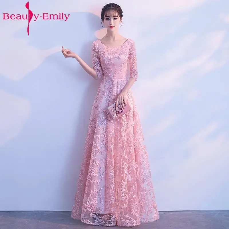 Beauty Emily элегантное шифоновое синее серое длинное платье подружки невесты размера плюс для женщин вечерние платья для выпускного вечера