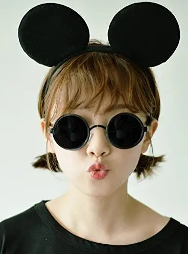 Cartoon Mouse Ears Solid Black Headband for Boys Girls Adults Birthday Party Celebration Event Cosplay headwear event xmas gift