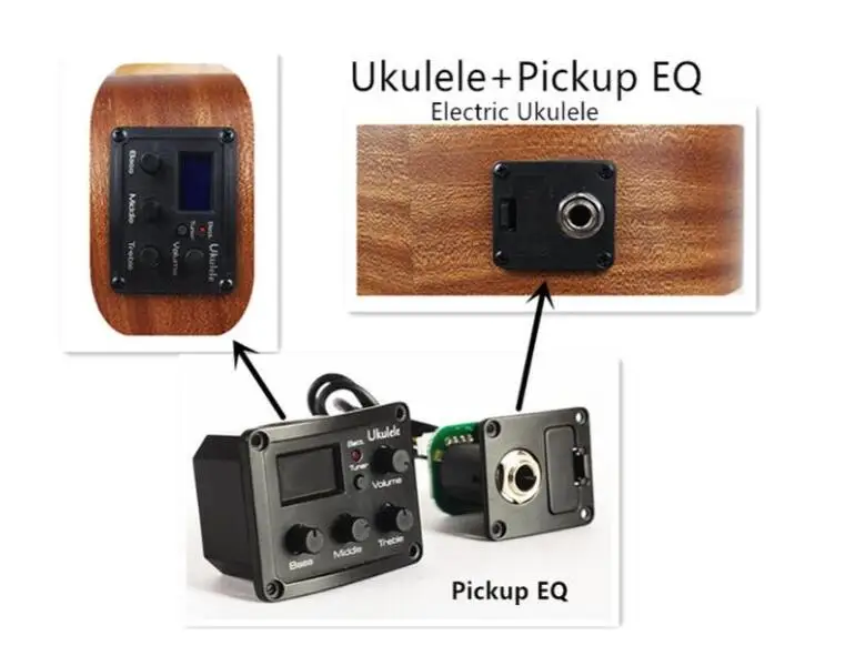 Укулеле pick Up EQ установлен как Электрический Укулеле для 21 23 26 дюймов Ukelele сценическое шоу аккустическая мини гитара Uk002