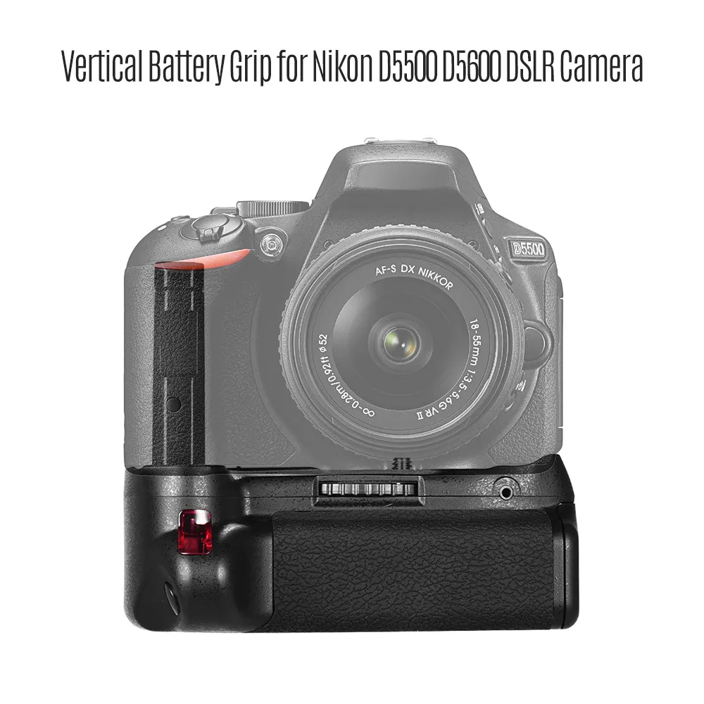 Vertical Battery Grip Holder for Nikon D5500 D5600 DSLR Camera EN-EL 14 Battery Powered with IR Remote Control