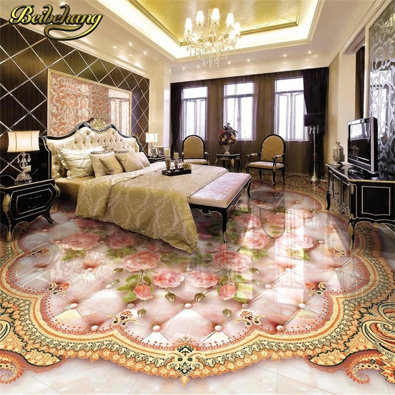 beibehang Custom Rose marble Papel De Parede 3D wallpaper for Living Room Bathroom Mural Floor tiles Wall paper wall paper