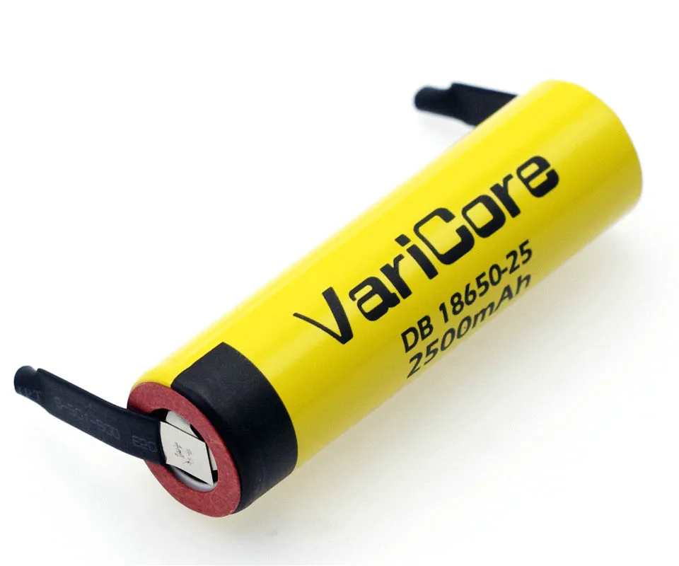 4 шт./лот VariCore 18650 2500 мАч литий-ионный аккумулятор 3,6 В мощность 20А разряда+ DIY никелевые листы
