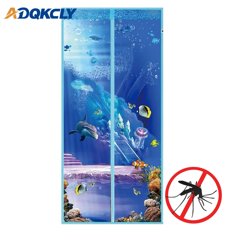 

ADQKCLY Durable Magnetic Mesh Net Summer Anti Mosquito Fly Bug Insect Door Curtain Hook&Loop Design for Kitchen Door Screen Net