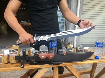 

Hand Forging Strong Manganese Steel Blade Sharp Knife outdoors Dao Sword/Leather Sheath