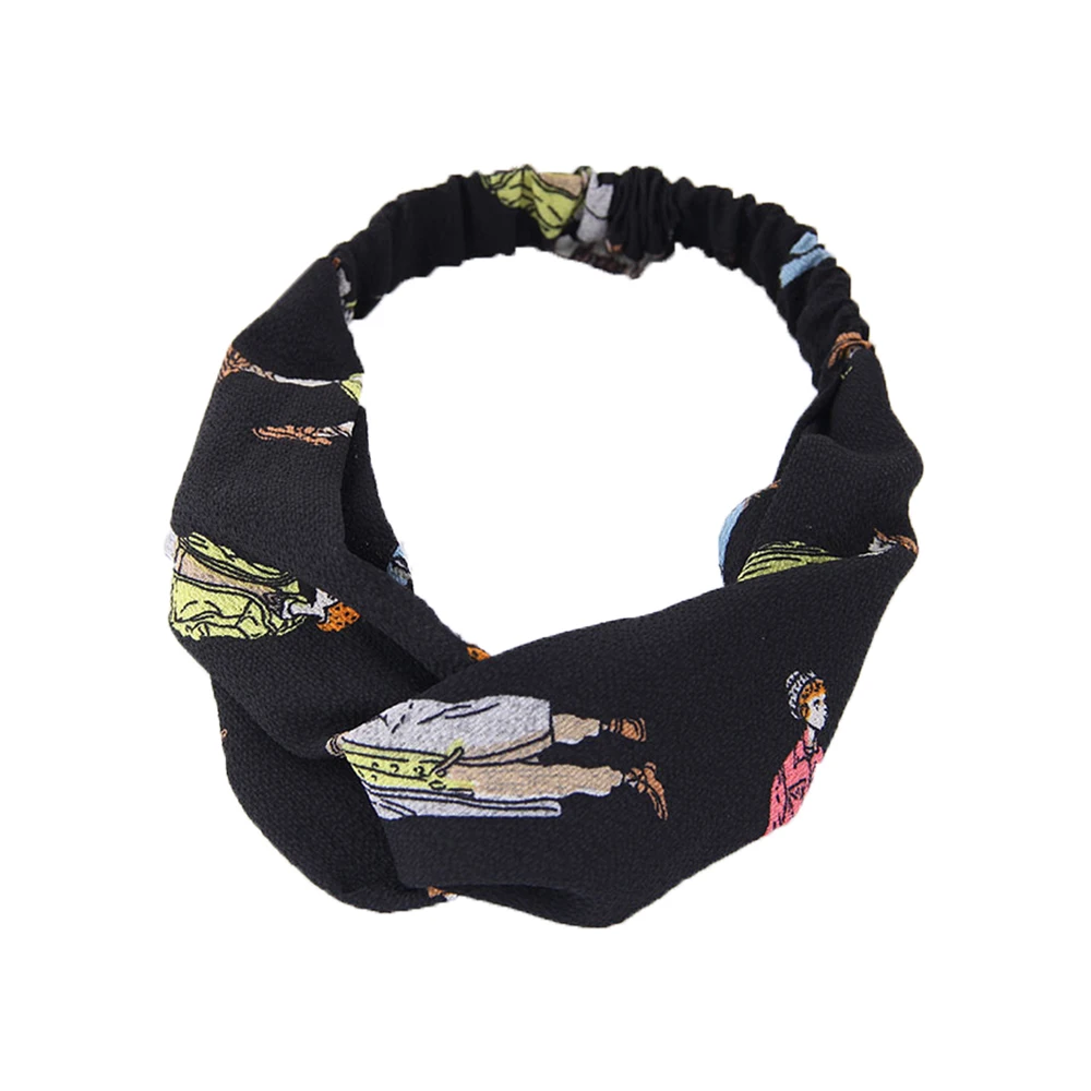 

Women Cartoon Elastic Ladies Hairband Chiffon Headband Top Knot Turban Female Knotted Hair Bands HeadWrap Hair Accessories