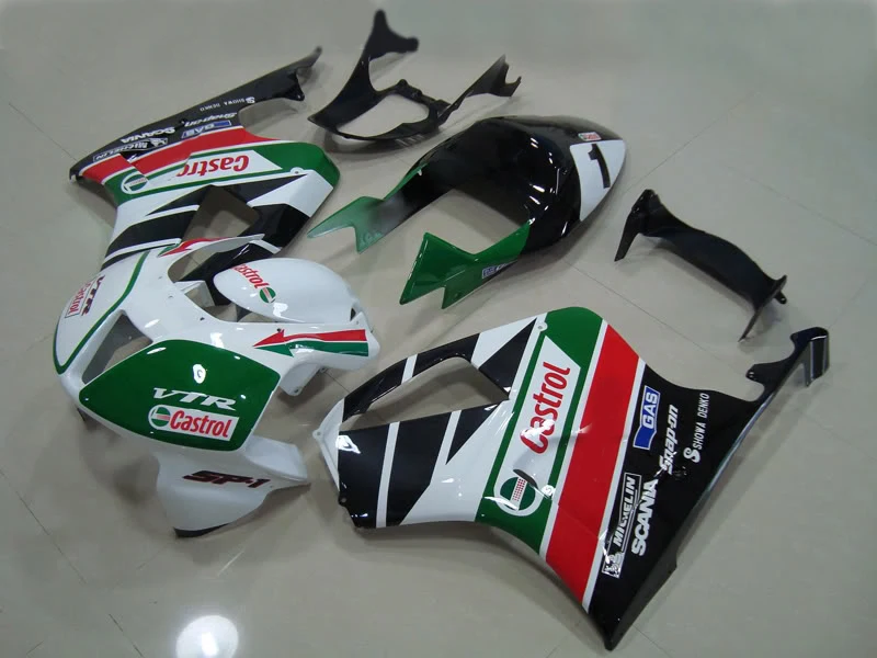 Гоночная версия обтекателя комплект для HONDA VTR1000 SP1 00 01 02 03 VTR 1000 2000 2001 2003 ABS белый