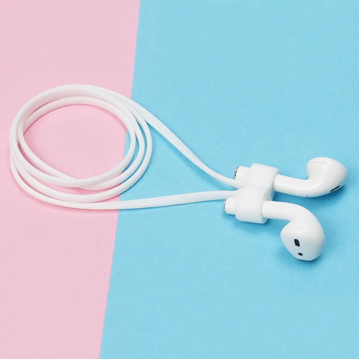 white Магнитный силиконовый Заушник для Apple Airpods 2 анти-потеря веревки Защитный Мягкий многоцветный шнур беспроводной наушник - Цвет: white