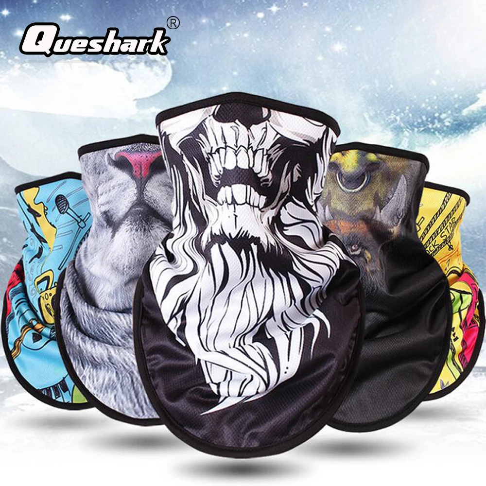 

3D Printed Triangular Cycling Skiing Motorcycle Head Scarf Neck Warmer Skull Face Mask Ski Balaclava Headband Mask