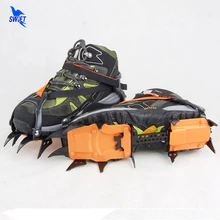 1 пара Профессиональные длинные 12 зубы, клыки для скалолазания улучшенные марганцевые стальные шипы для льда Нескользящие походные лыжные снежные Захваты