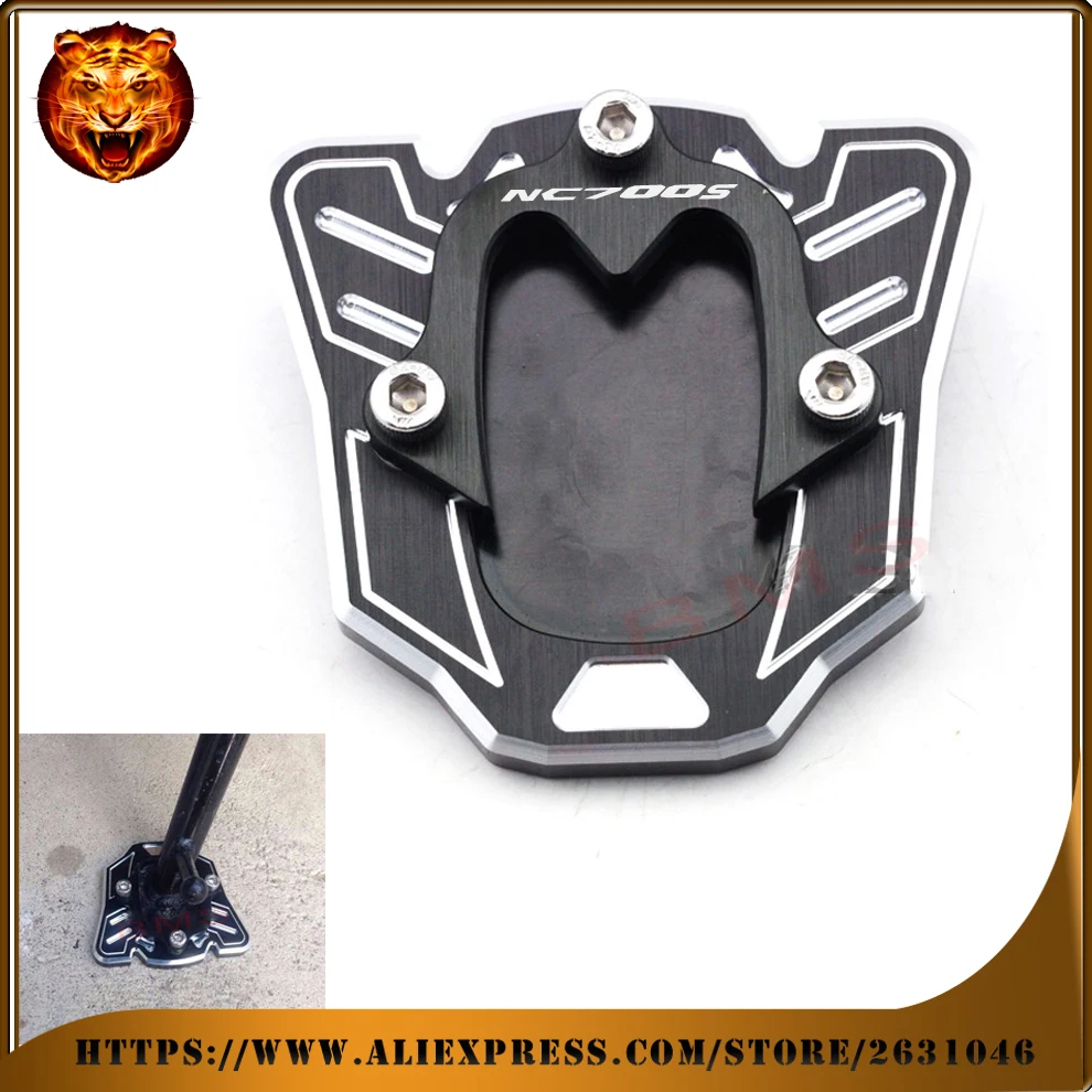 Motorcycle foot Side Kickstand pad Stand Extension Support Plate For