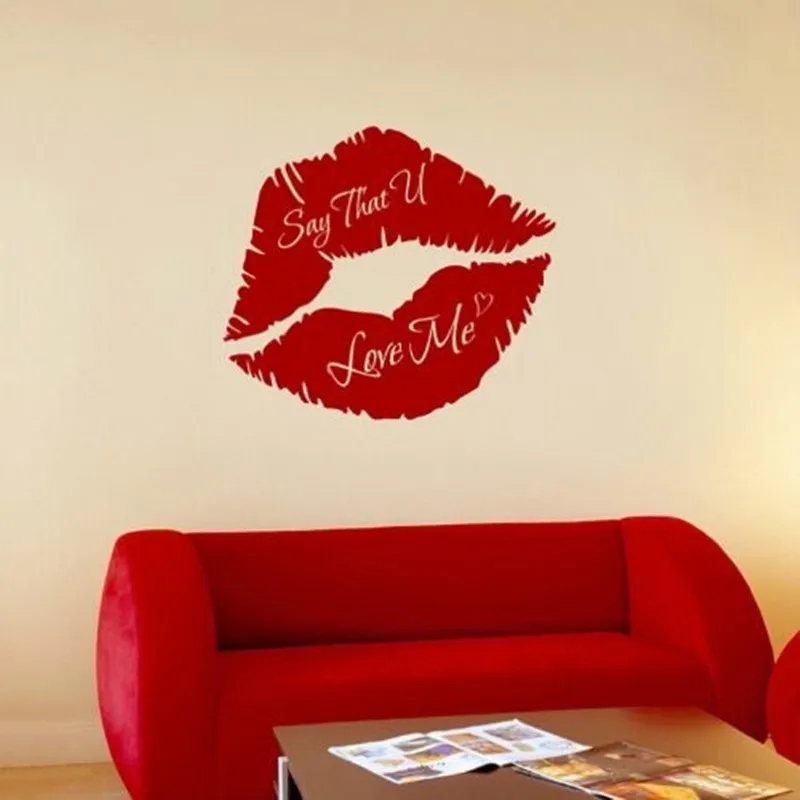Kiss me Lip vinyl mural decor Stickers removable Decal home decoration