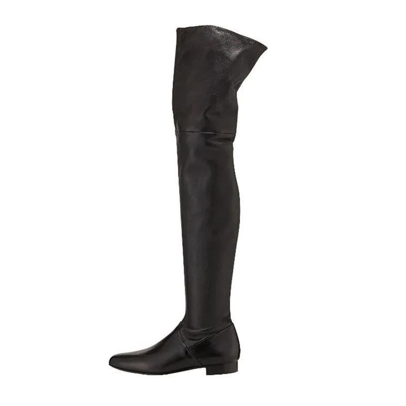 gray knee high flat boots