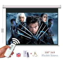 HD 3D Electric Projector Screen 100 inch 16 9 Motorized Projection Screens pantalla proyeccion for LED