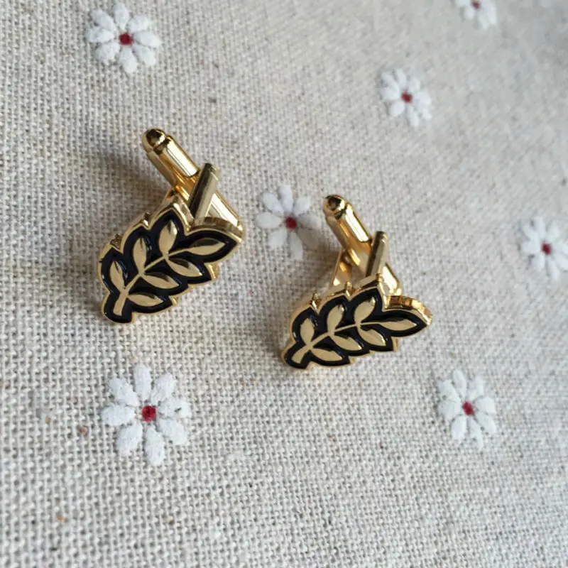 

5 pairs Sprig of Acacia Hiram Abiff leaf luxury cufflink for sale masonic designer free masons mens cuff links masonry