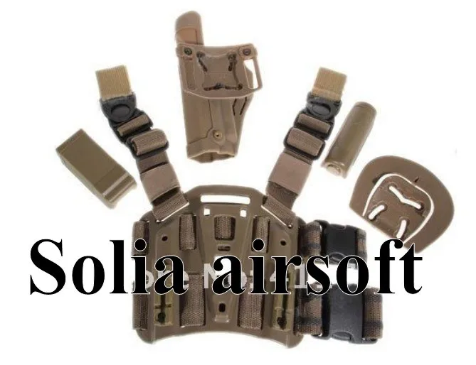 

P226 Type Pistol Tactical Puttee Thigh Pistol Holster Leg Gun Pouch with Quick Release Buckle Sand