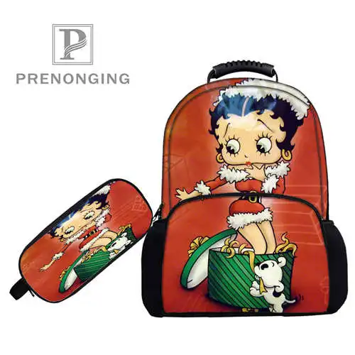 17 дюймовые рюкзаки Betty Boop (1) сумки для ручек с 3D принтом школьные женские и мужские