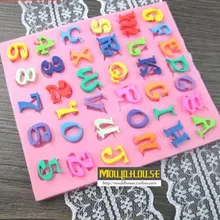 Платиновая силиконовая форма для помадки/26 Английских Букв+ 10 цифр сочетание помадки торт украшение формы