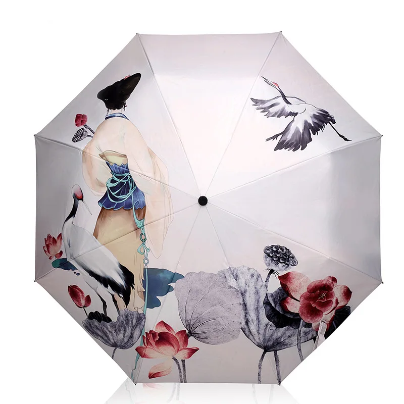 

New Large Simple fashion Sunny and Rainy Umbrella Folding Umbrella Sun Protection Anti UV Parasol Windproof Men and Women