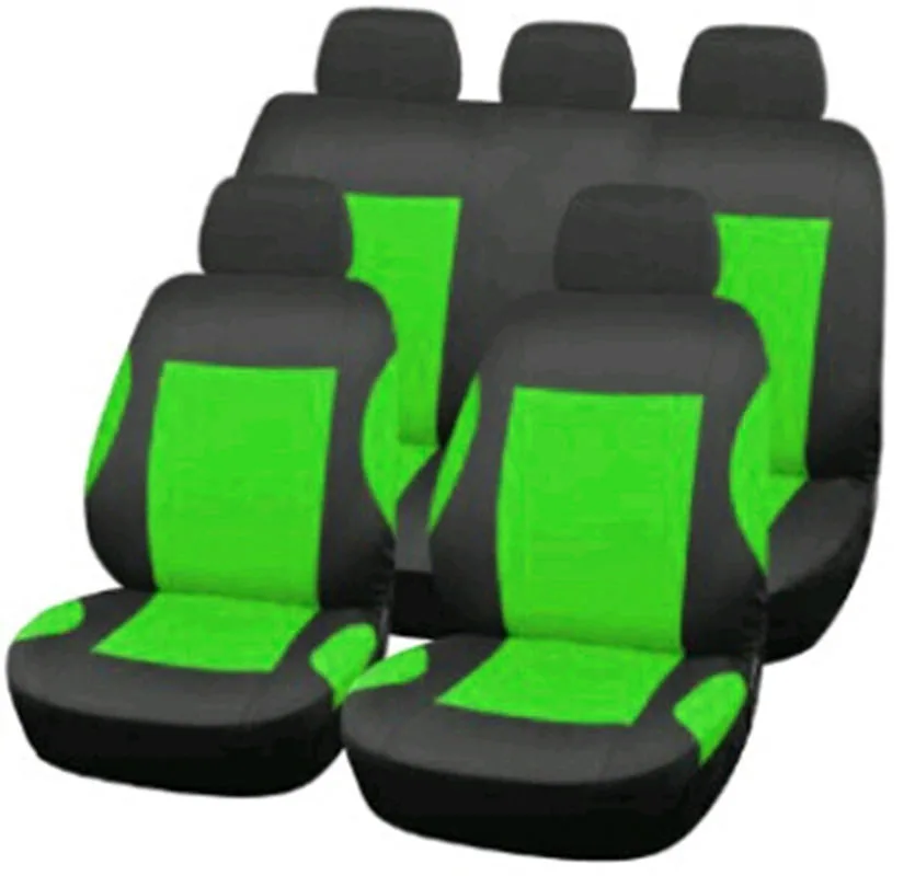 Новое поступление чехлы для сидений автомобиля аксессуары Renault Logan аксессуары для сидений автомобиля лада приора - Название цвета: 9PCS GREEN