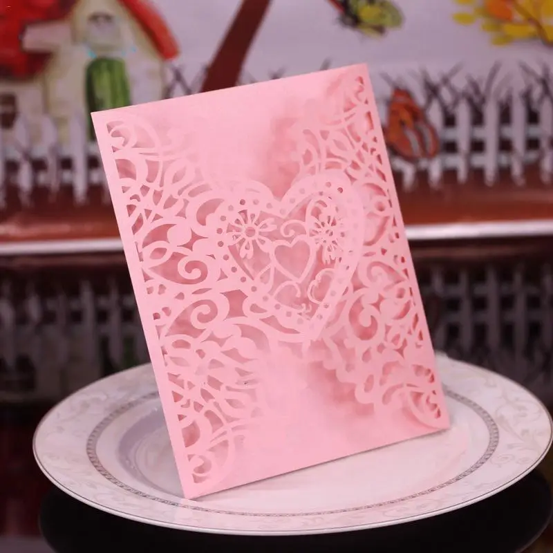 10PCS European Style Hollow-out Wedding Invitations Innovative Invitation Card Birthday Card - 32921247881