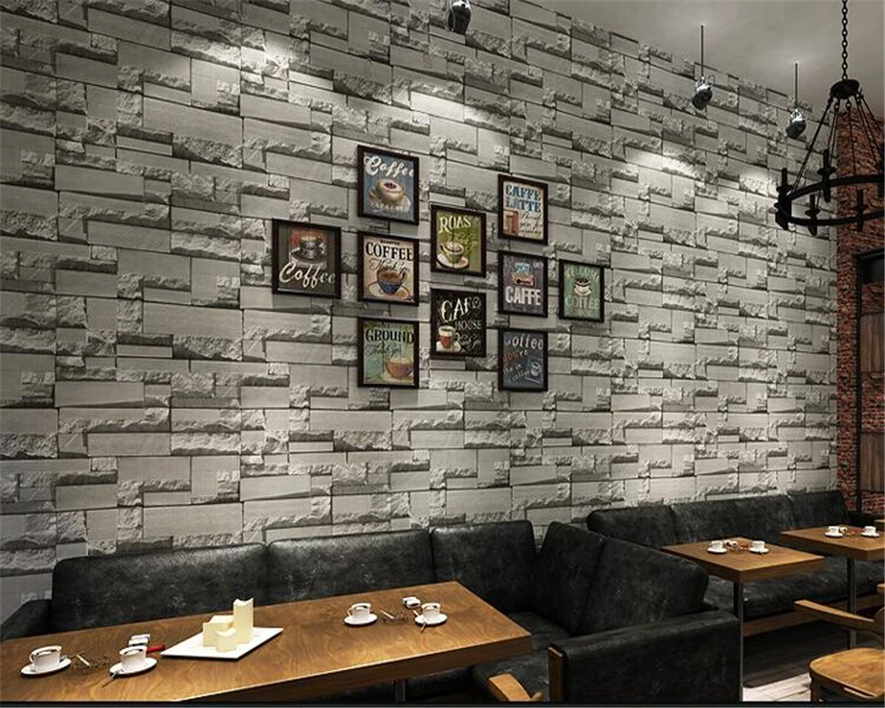 beibehang 3d imitation brick  bricks non  woven wallpaper  shop clothing shop coffee shop bedroom living room retro wallpaper