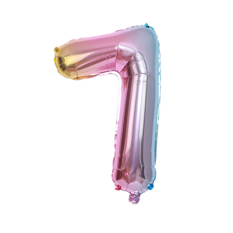 1 2 3 5 6 7 8 розовый градиент 32 дюймов номер фольга цифровой баллон гелия день рождения lettre баллон folie взрослых globos unicornio - Цвет: 32in pk RB 7