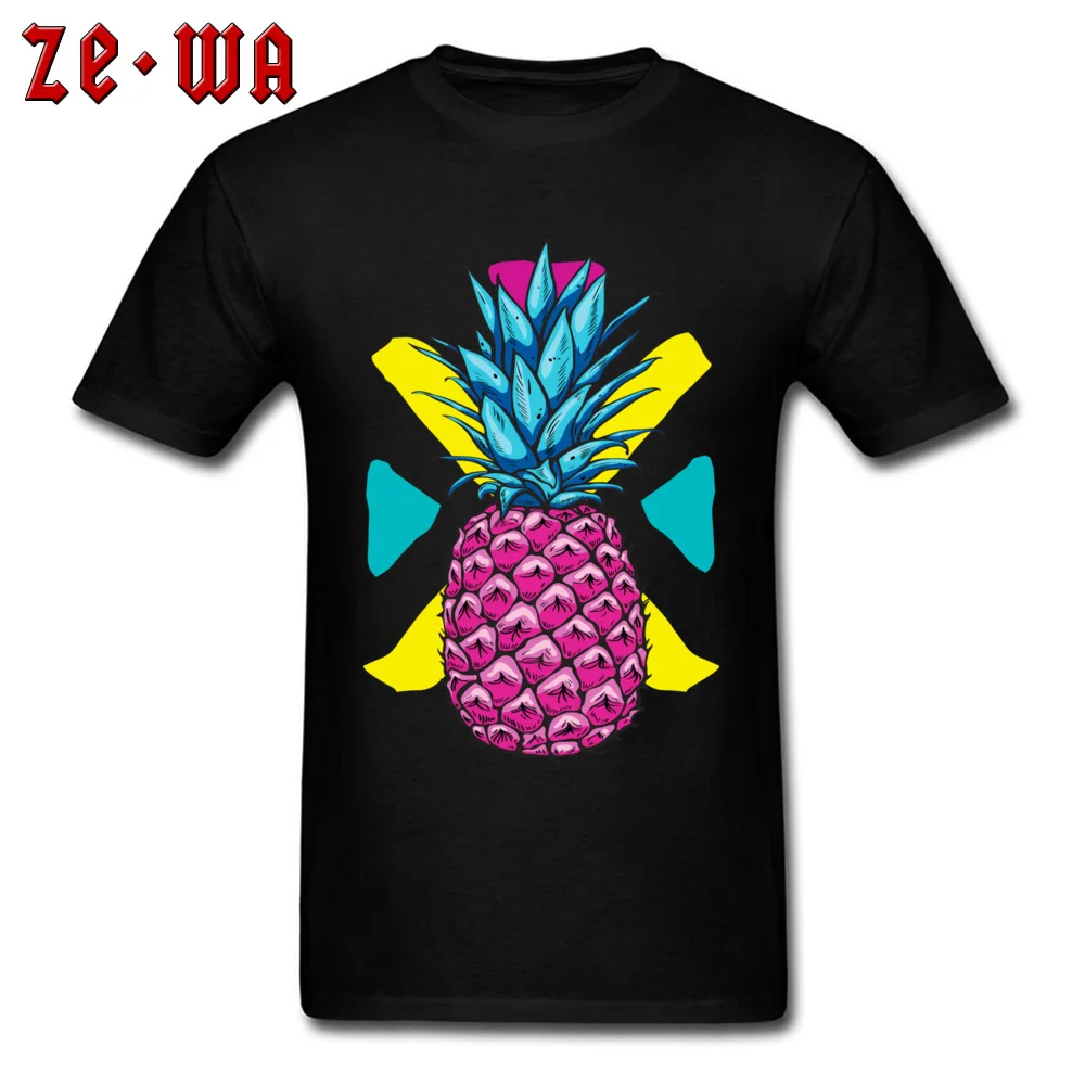 CustomDesign Short Sleeve Tops Tees Summer/Fall Company Crew Neck 100% Cotton Tee Shirts Mens T-shirts Pineapple Pop X  Pineapple Pop X black