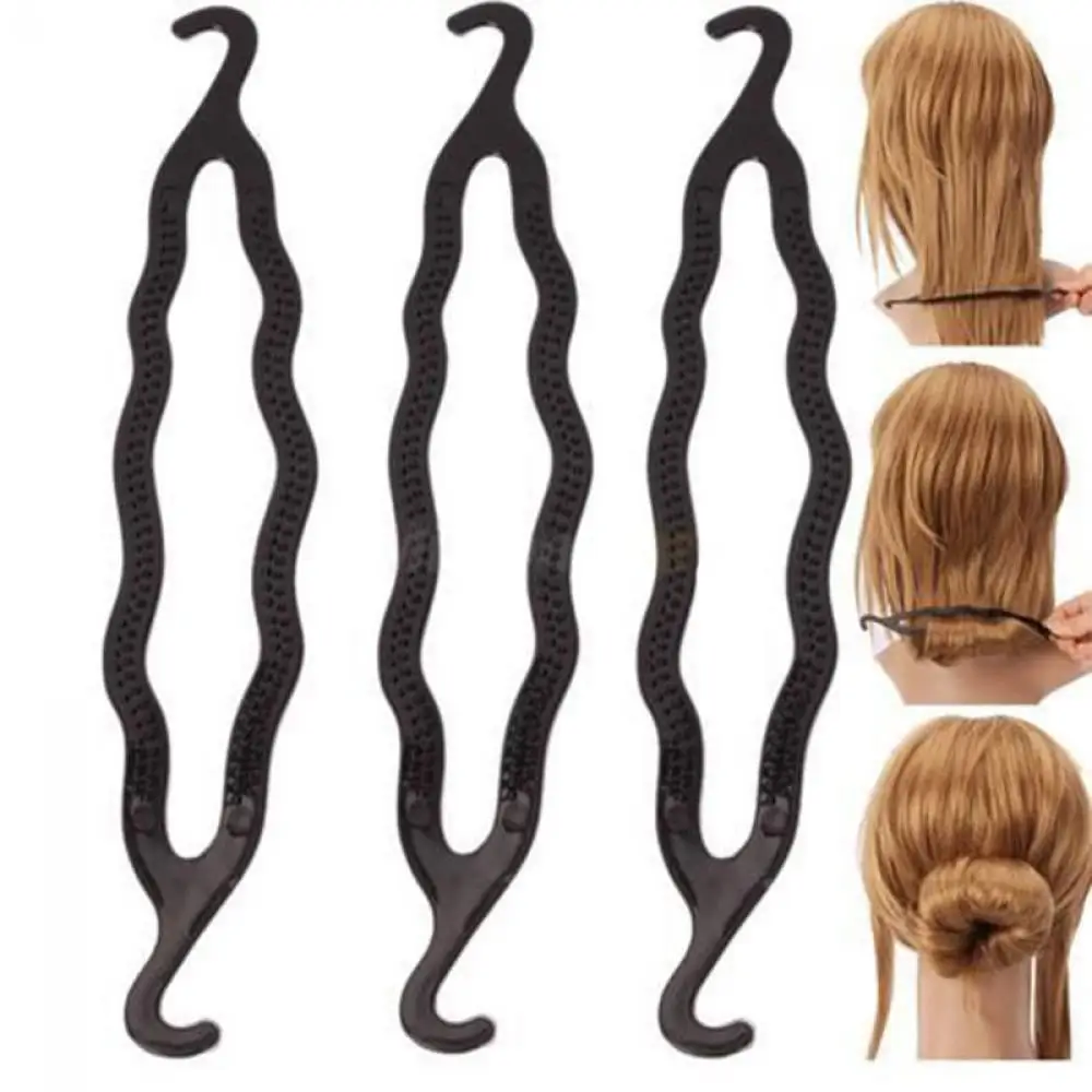 

2PC Fashion Women Magic Braiders Hair Twist Styling Clip Stick Bun Maker Braid Tool Black Barrette Hair Accessories
