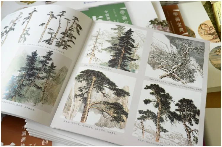 Коллекция живописи китайской живописи породы лес шаги рисования сосна