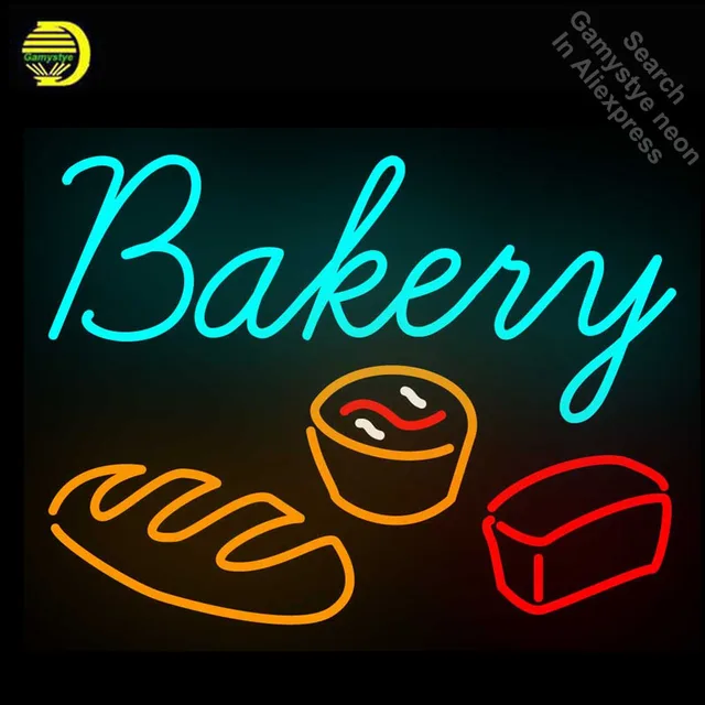 Neon Bakery Signs Neon SignFood Hotel Business Neon Light Sign Bulbs Store Display Glass Tube