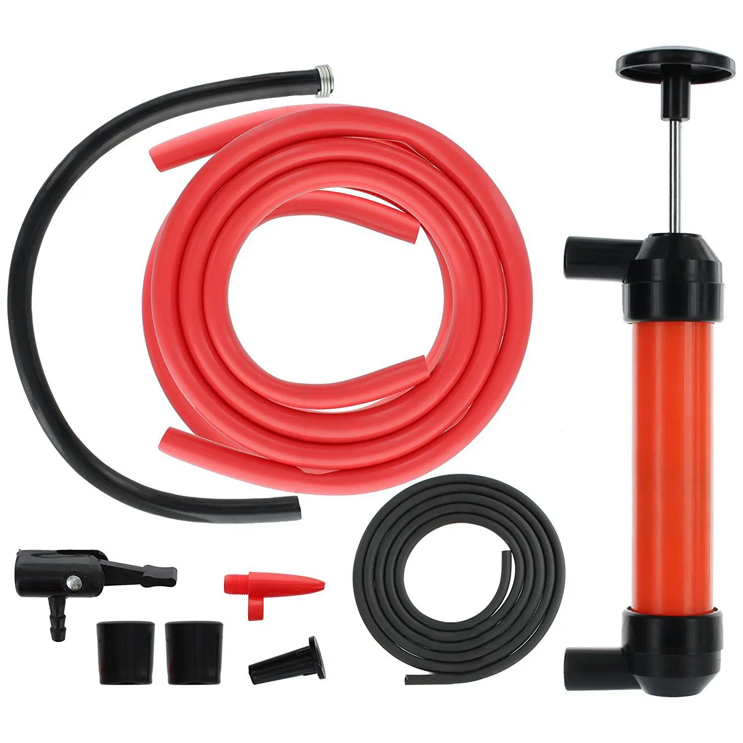 

Multi-Purpose Siphon Transfer Pump Kit, with Dipstick Tube | Fluid Fuel Extractor Suction Tool for Oil, Gasoline, Water, Liqui