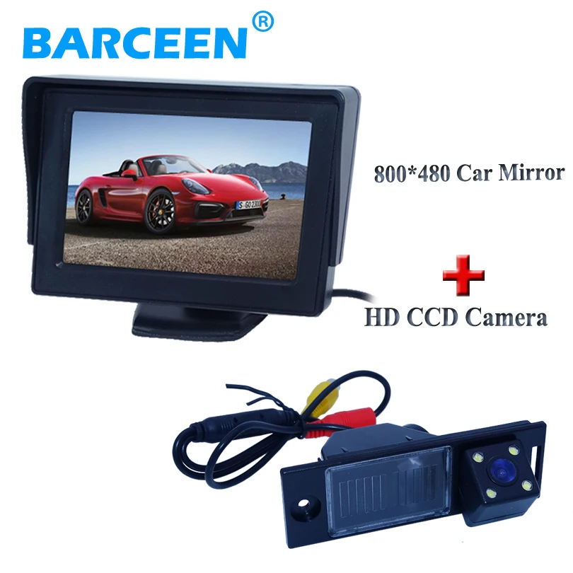 

2 in 1 HD CCD car rear view parking camera + 4.3" HD 800*480 Car Mirror Monitor rear monitor for Hyundai IX35 Year 2014