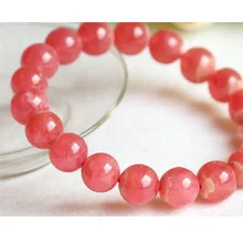 Высокое качество Натуральная Аргентина красный Родохрозит стрейч готовой браслет круглые бусины 10 мм Ювелирные изделия бусины свадьба