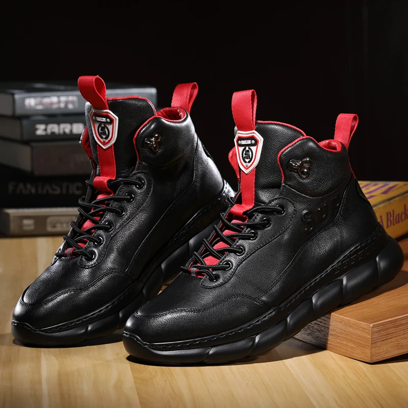 Ruban Supérieure Décontracté Style Peau De Pieds Chaussures Ainsi Derksen Maille Que Couche Sport Doublure En Première Rouge Cuir Porc Noir Mouton fbgY76y