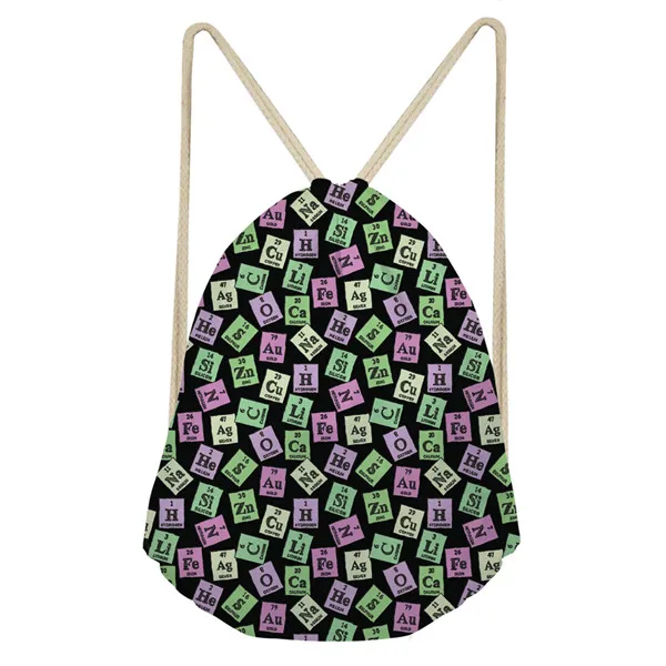 TWOHEARTSGIRL мультфильм Для женщин Drawstring сумка математические формулы печати женский рюкзак на шнурке для девочек-подростков путешествия пляж Bagpack - Цвет: Z2628Z3