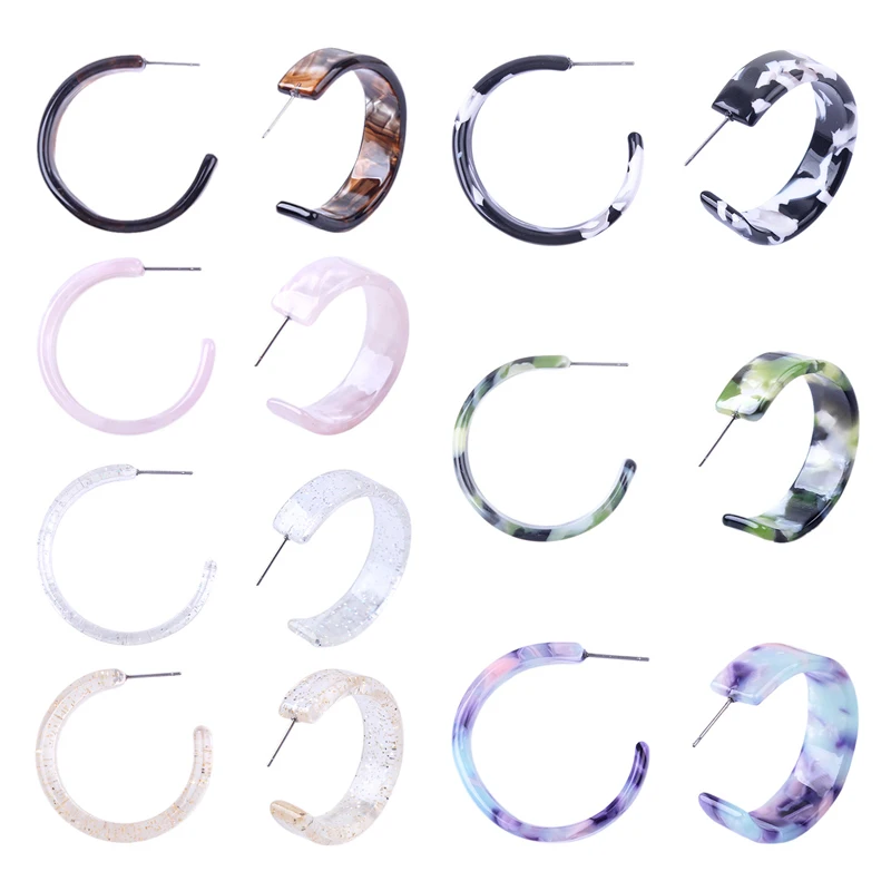 

Lalynnly Hot New Design Leopard Big Circle Hoop Earrings Resin Acrylic Earrings For Women Punk Jewelry Christmas Gifts E40691