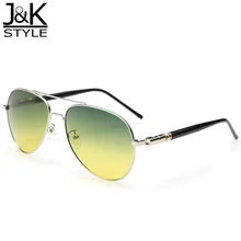 Pilot Alloy Classic Retro Big Men Day Night Driving Glasses Glare-free Polarized Sunglasses For Driver Angling Eyewear