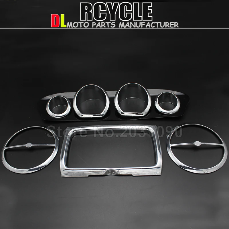 Chrome Inner Fairing Trim Kit + Gauge Trim Kit + Radio Trim Bezel Kit