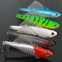 5pcs 13.5g 6.4cm winter fishing lures laborious bait VIB with lead inside lead fish ice sea fishing deal with swivel jig wobbler lure