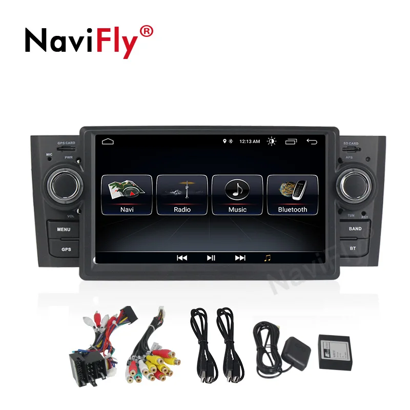 Discount Navifly Car DVD GPS Android 8.1 Car Radio 1 Din Multimedia Player Navigation For Fiat/Grande/Punto/Linea 2007-2012 Radio FM SWC 1