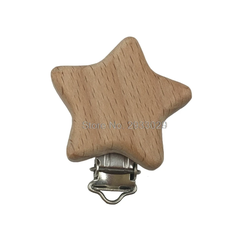 Natural Beech Wood Baby Pacifier Clips Dummy Clips DIY Pacifier Chain Accessory J07 Drop shipping