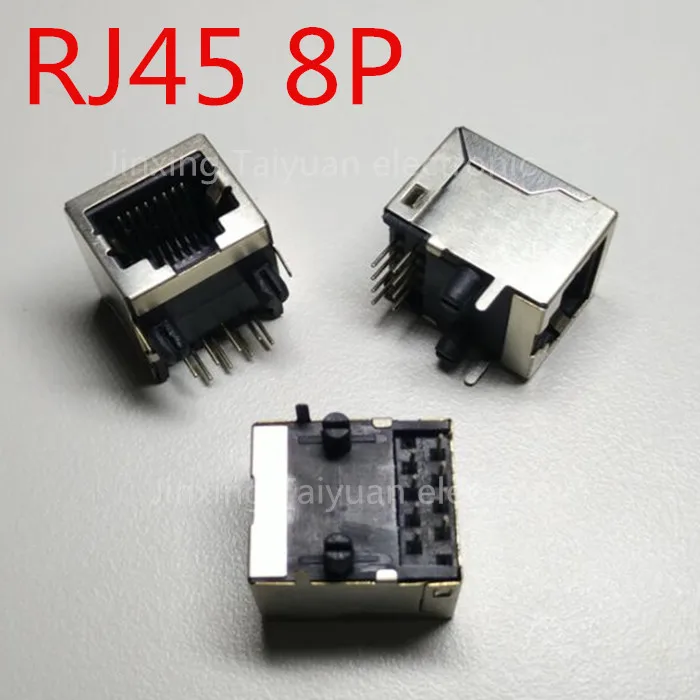 

High quality 5 Pcs Per Lot RJ45 Metal 8 Pin Female PCB Right Angle Board Jack Connector 8P8C IC ...