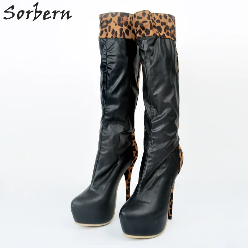 leopard knee high boots